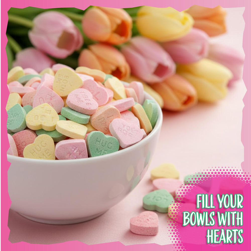 Sunny Island Conversation Hearts gift bags showcasing colorful sweets for celebrations