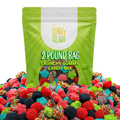 Sunny Island Crunchy Gummy Candy Mix star shaped chewy clusters for playful bites