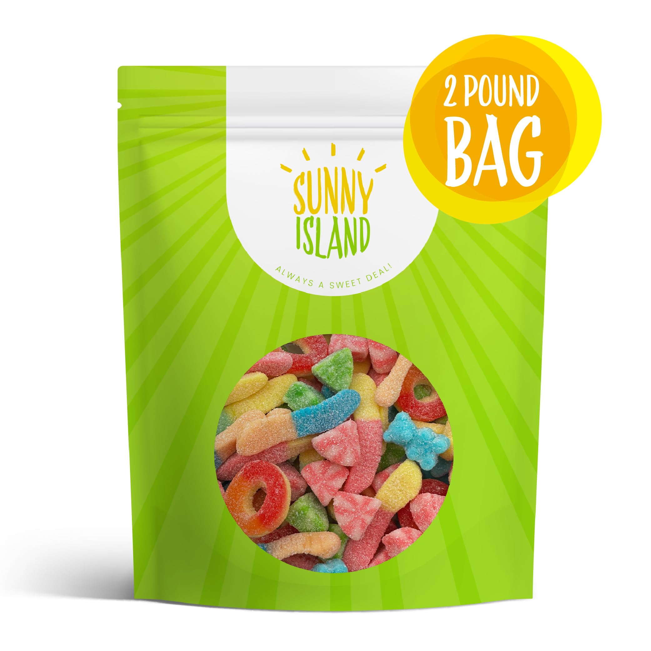 Sunny Island Gummy Candy Mix Watermelon Slices brighten desserts with fruity chewiness.