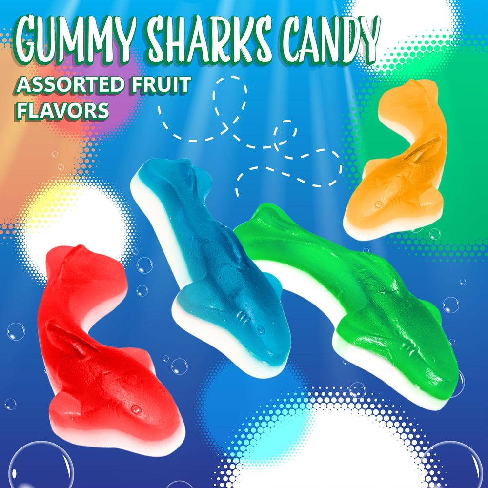 Sunny Island Gummy Sharks serving idea, great for ice cream sundaes.