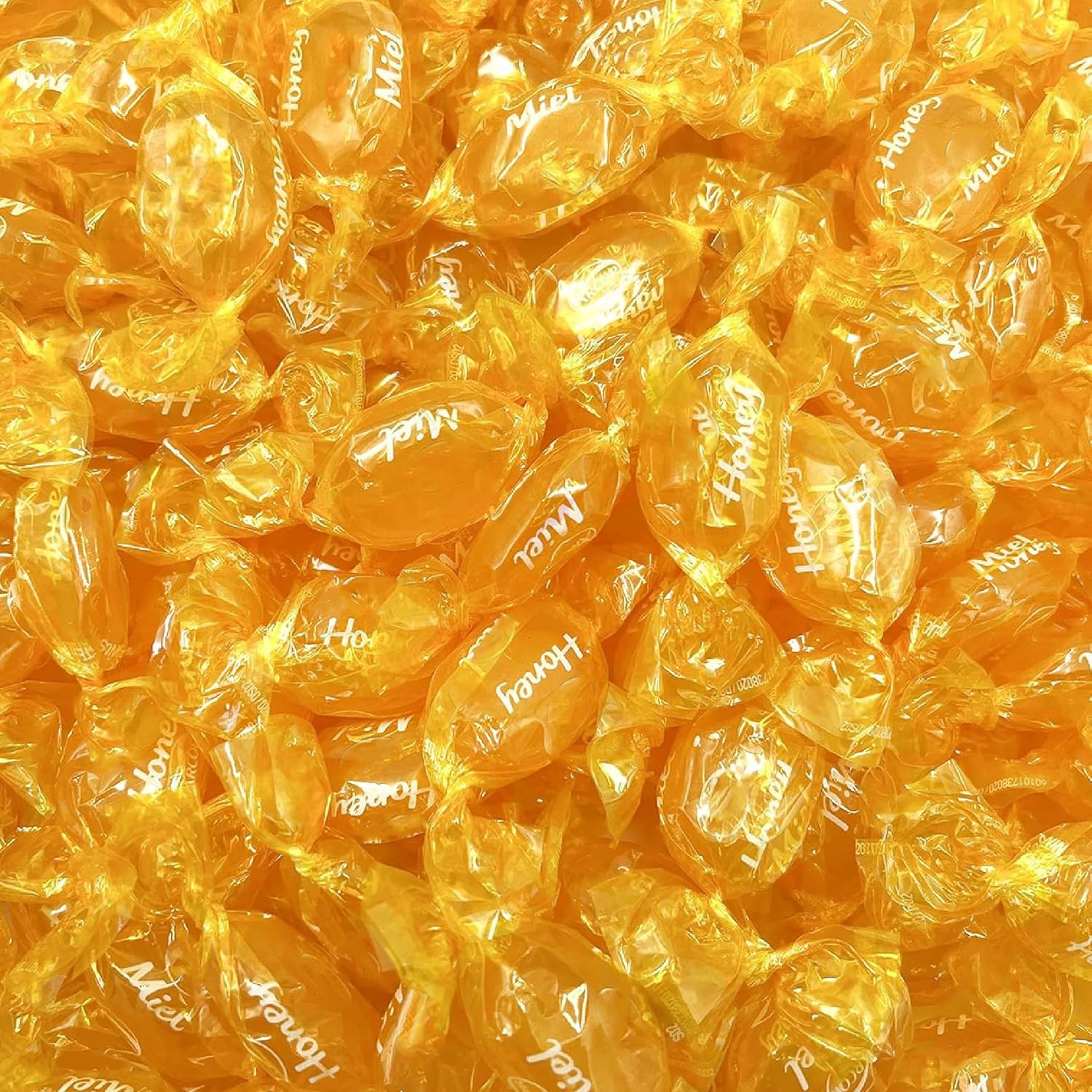 Sunny Island honey-filled hard candy bulk bag visible pieces, great for party favors.