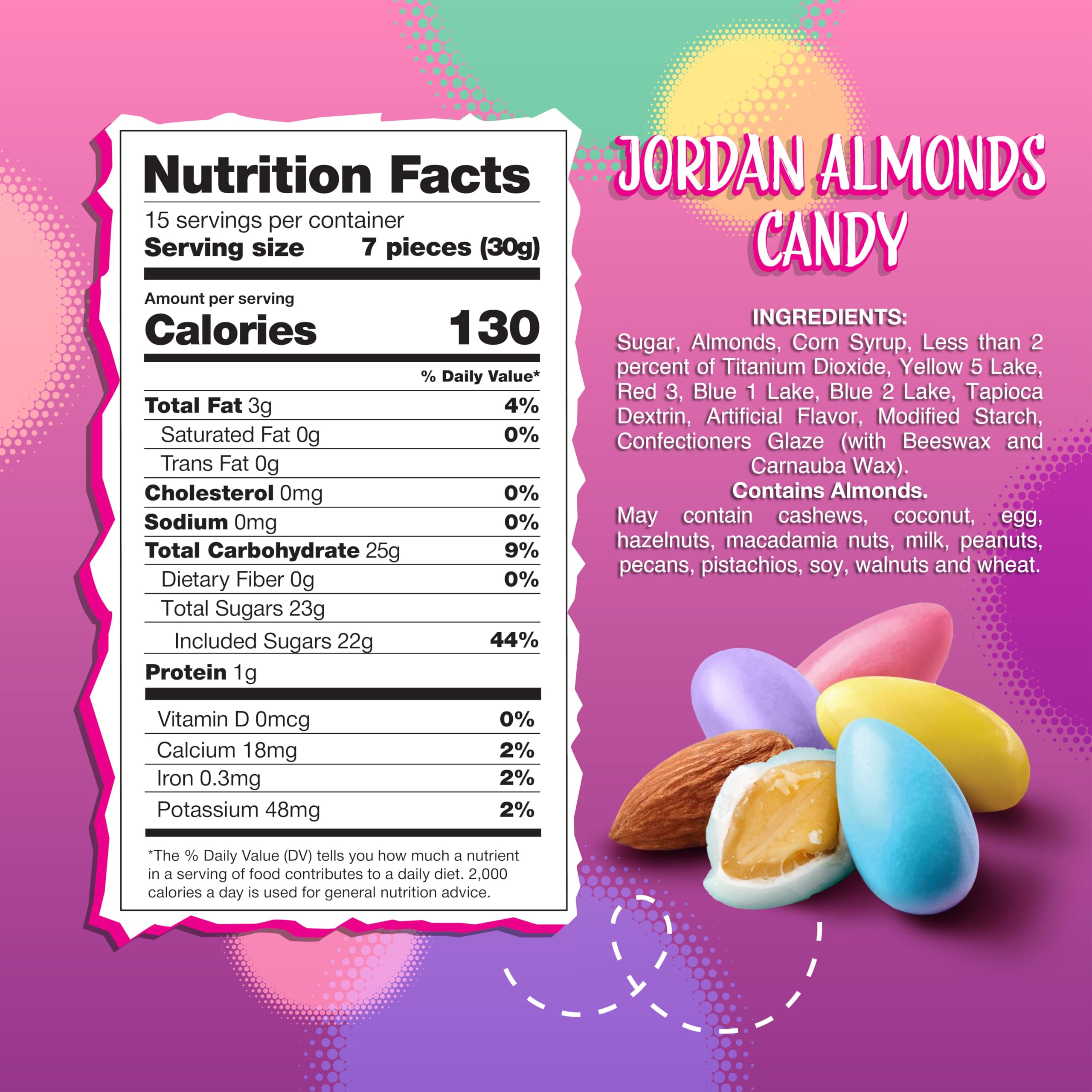 Sunny Island Jordan Almonds multicolor shells close-up for festive decor