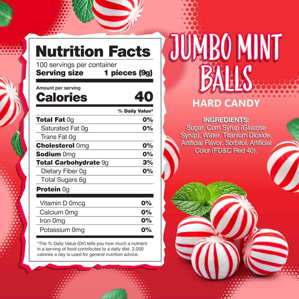Sunny Island Jumbo Mint Balls close-up highlighting crisp peppermint flavor