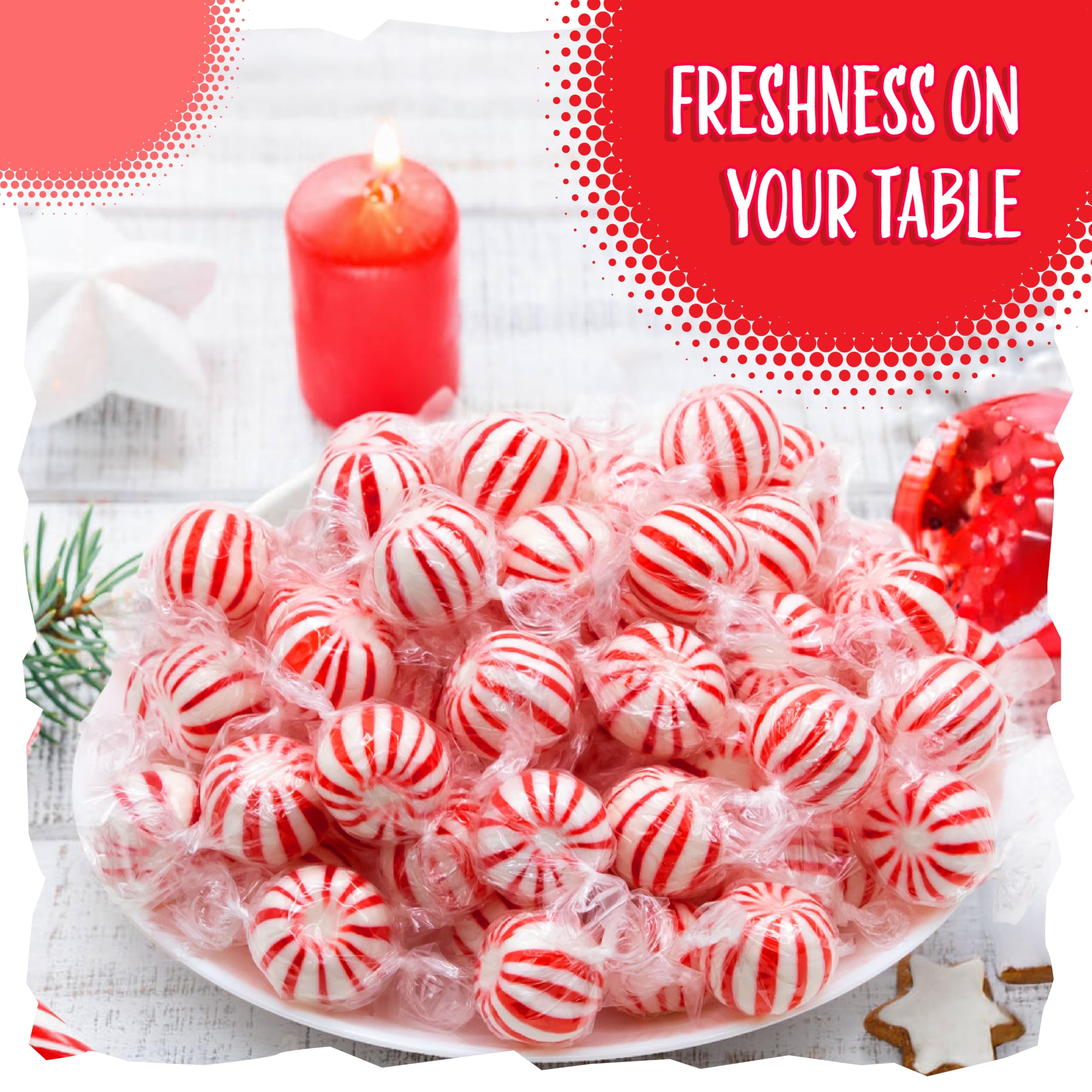 Sunny Island Jumbo Mint Balls in a holiday gift display for baskets
