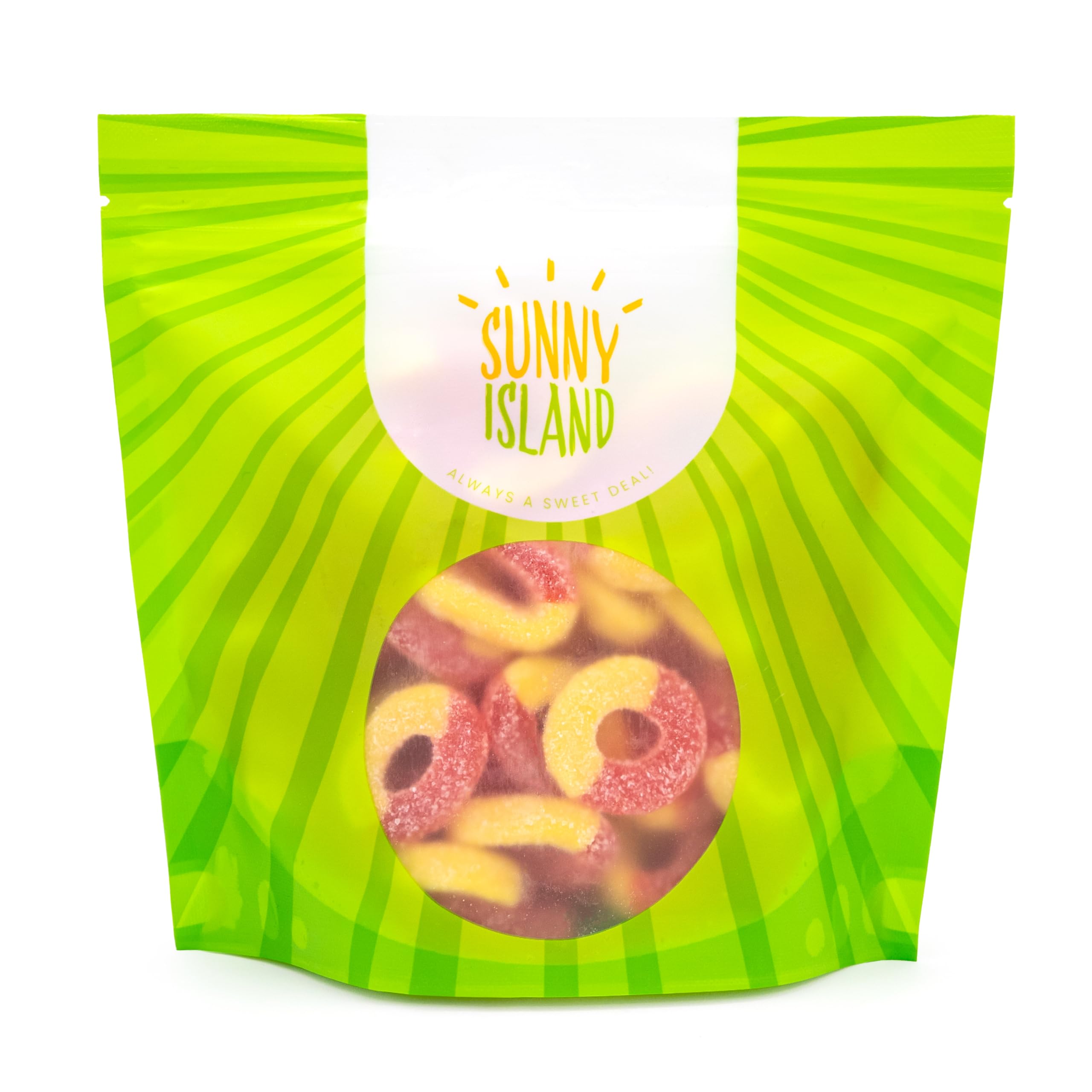 Sunny Island Peach Rings dessert topping - easy peach-flavored dessert accents.