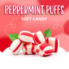 Sunny Island Peppermint Puffs displayed in a candy dish for parties.