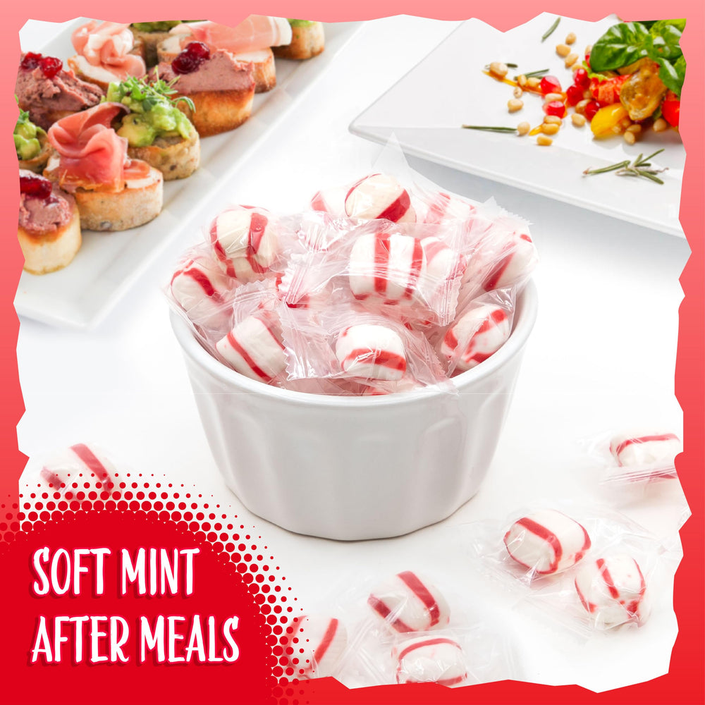 Sunny Island Peppermint Puffs on a holiday buffet, minty centerpiece.