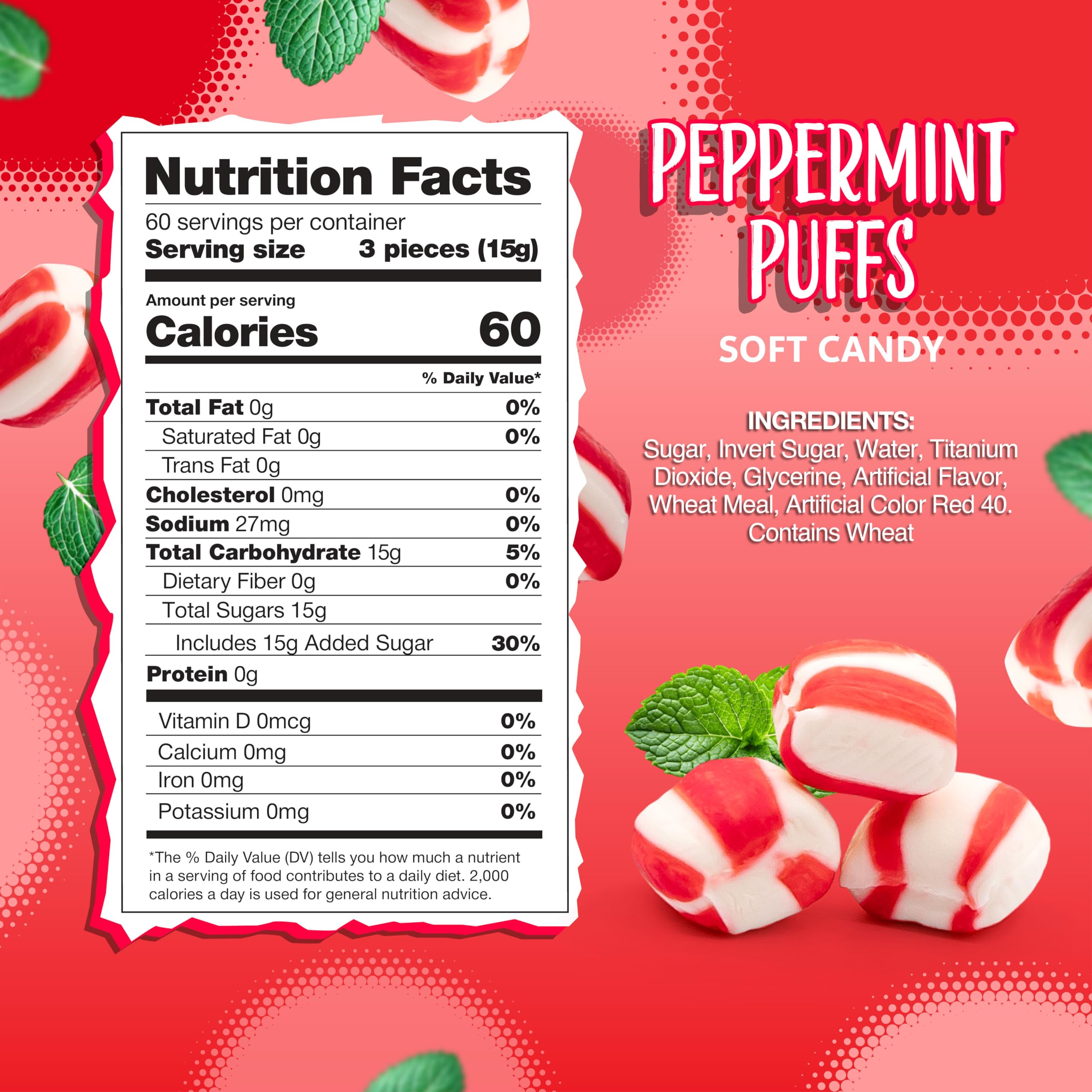 Sunny Island Peppermint Puffs close-up of mints, light and airy textures for melt-in-mouth sensation.