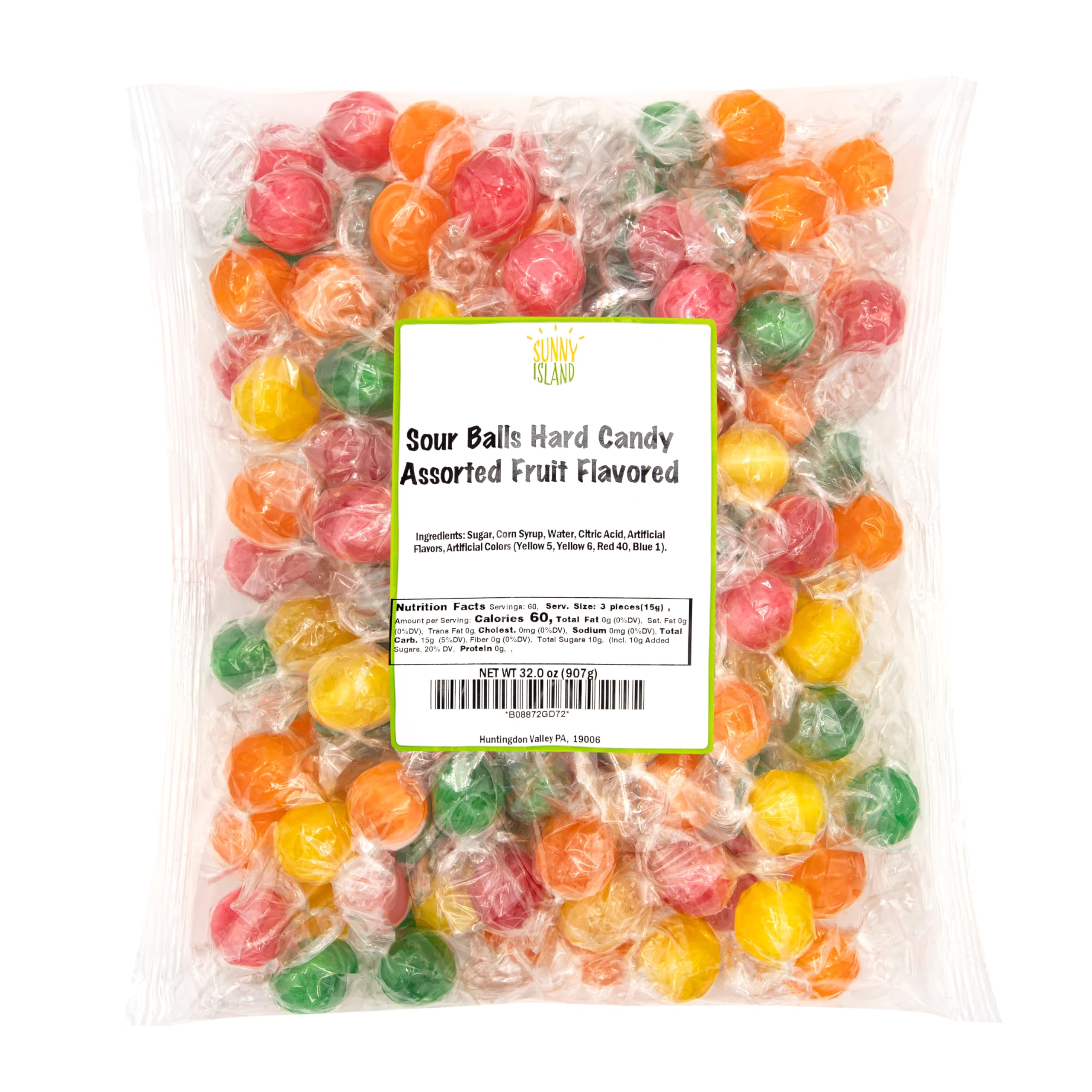 Sunny Island Sour Balls individually wrapped for easy sharing.