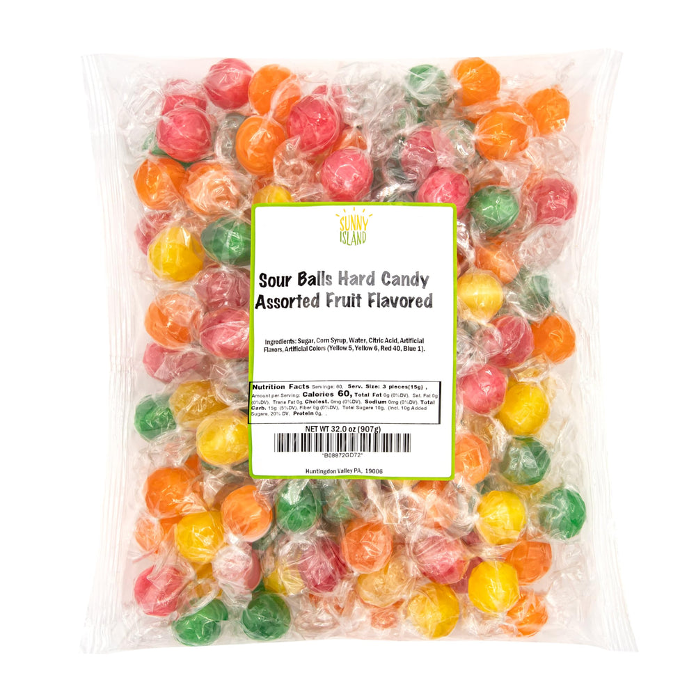 Sunny Island Sour Balls individually wrapped for easy sharing.