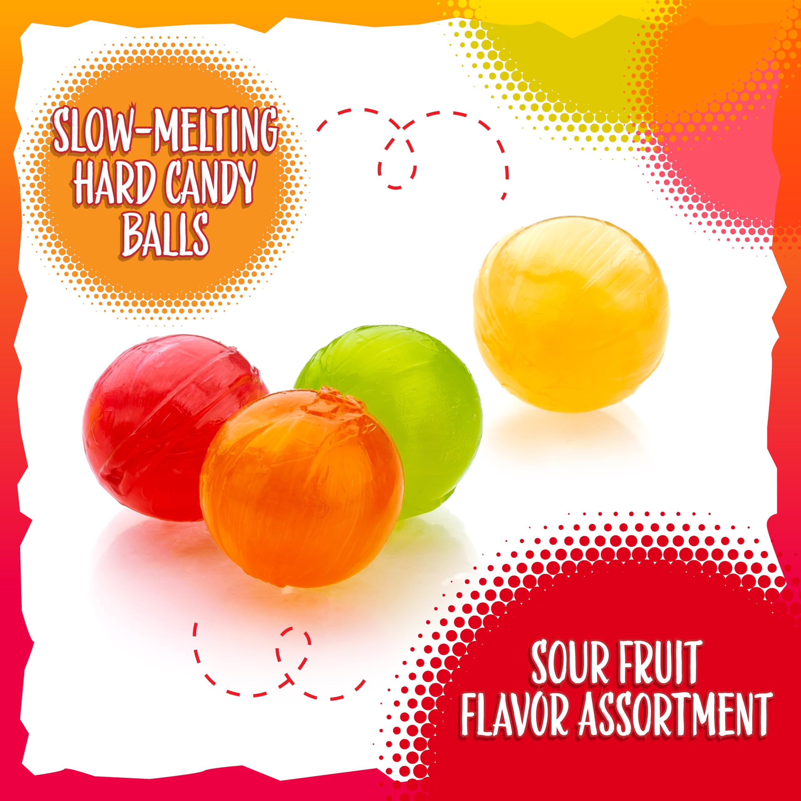 Sunny Island Sour Balls lemon flavor candy for zesty freshness.