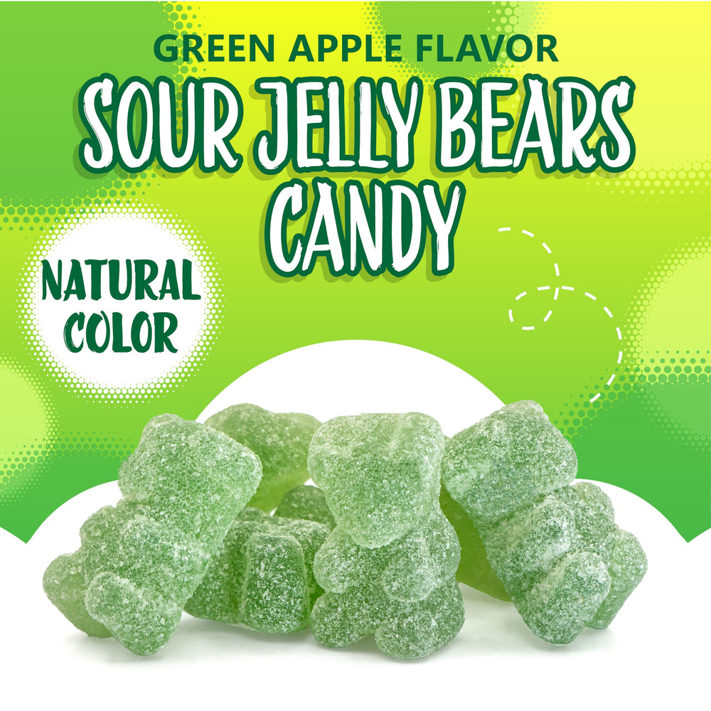 Sunny Island Sour Bears packaging emphasizes dye-free color and vegan appeal