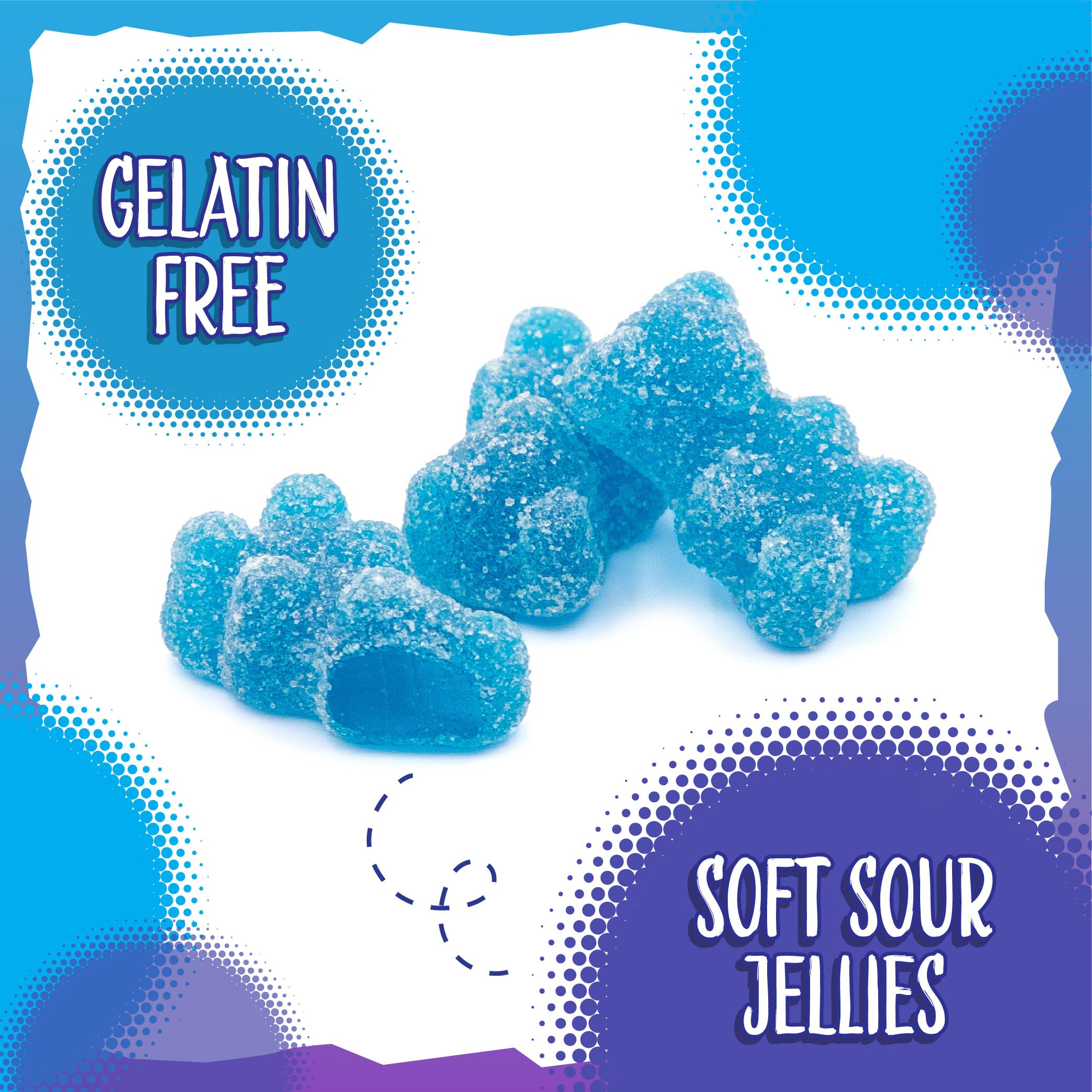 Sour Bears for gender reveal parties with vibrant blue color accents