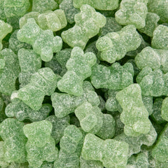 Sunny Island Sour Bears gummy candy in a 1 lb bag, vegan and dye-free for snacking