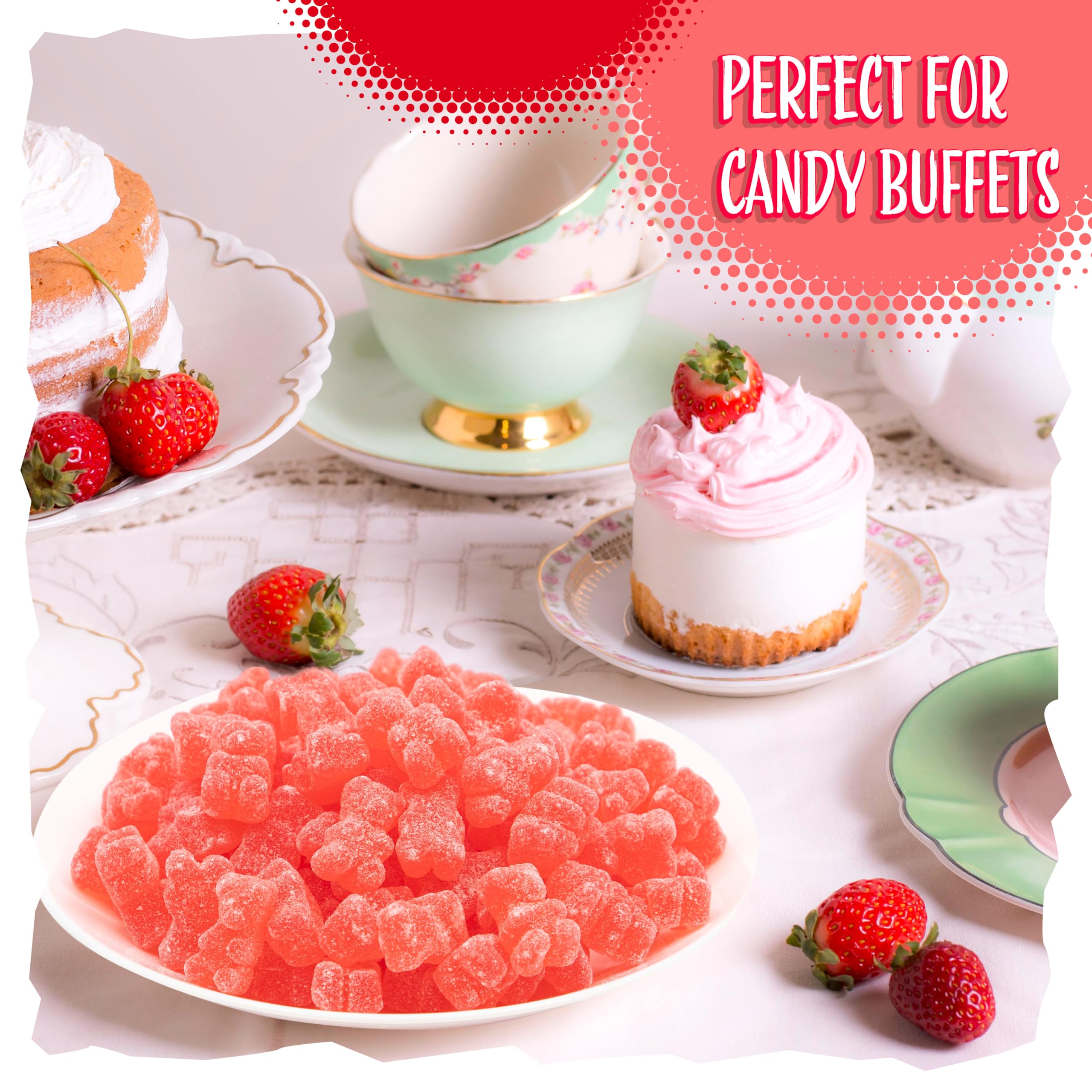 Party favors and gift bags featuring gelatin-free strawberry treats