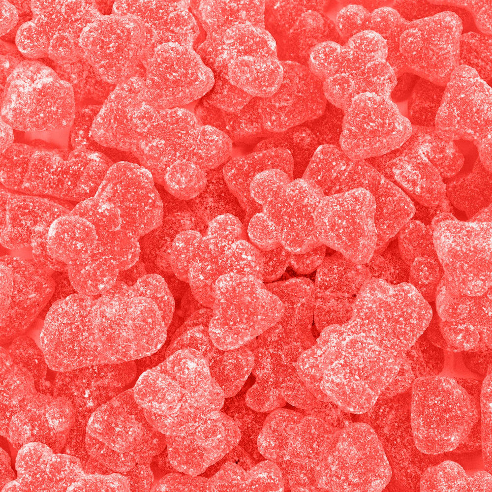 Sunny Island Sour Bears package front showing pink strawberry candies for display and gifting