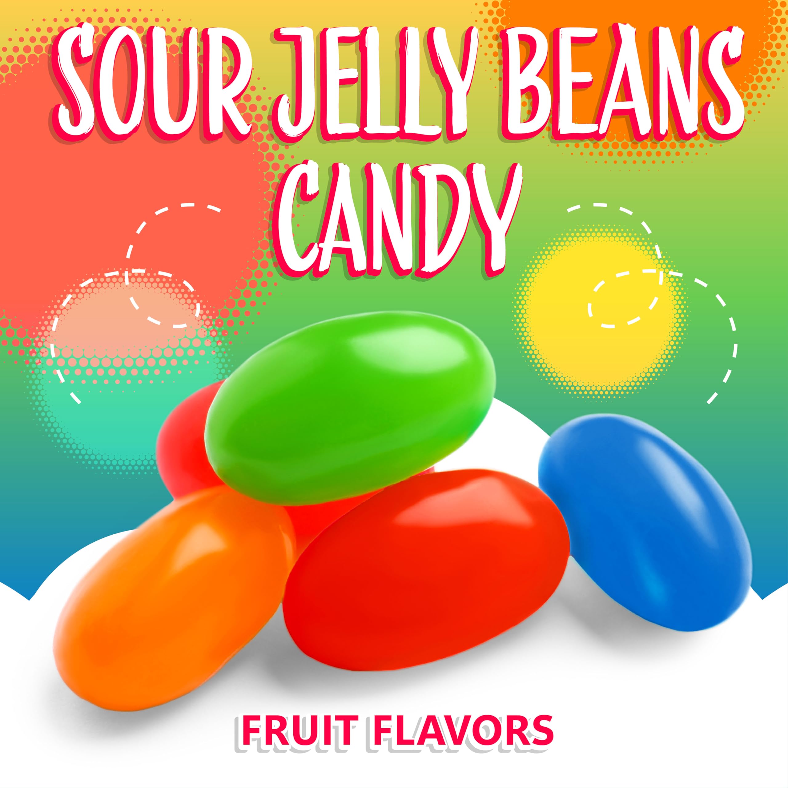 Sunny Island Sour Jelly Beans cherry flavor enhances candy bowls and gift jars.