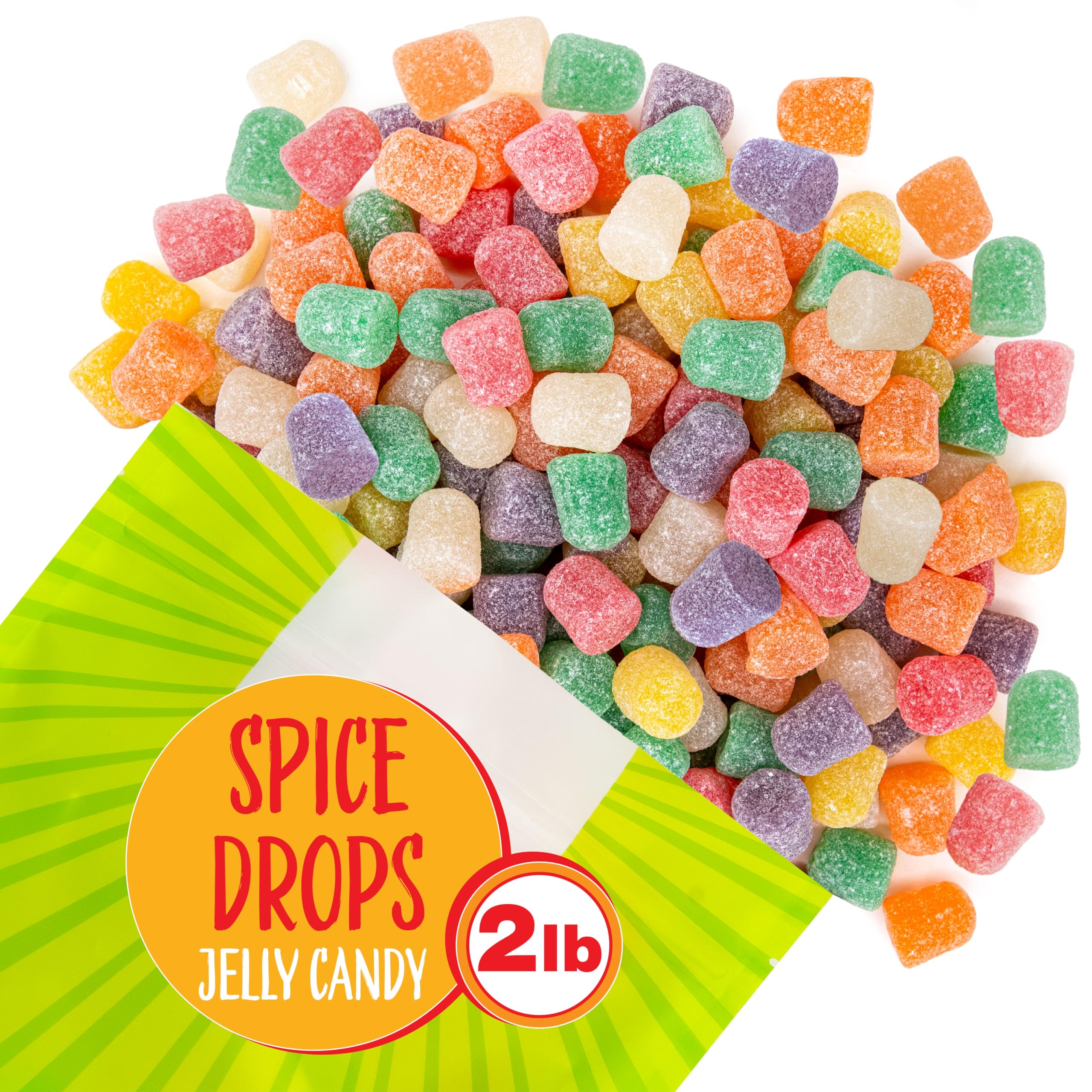 Sunny Island Spice Drops candy bowl setup showcases vibrant color and nostalgia