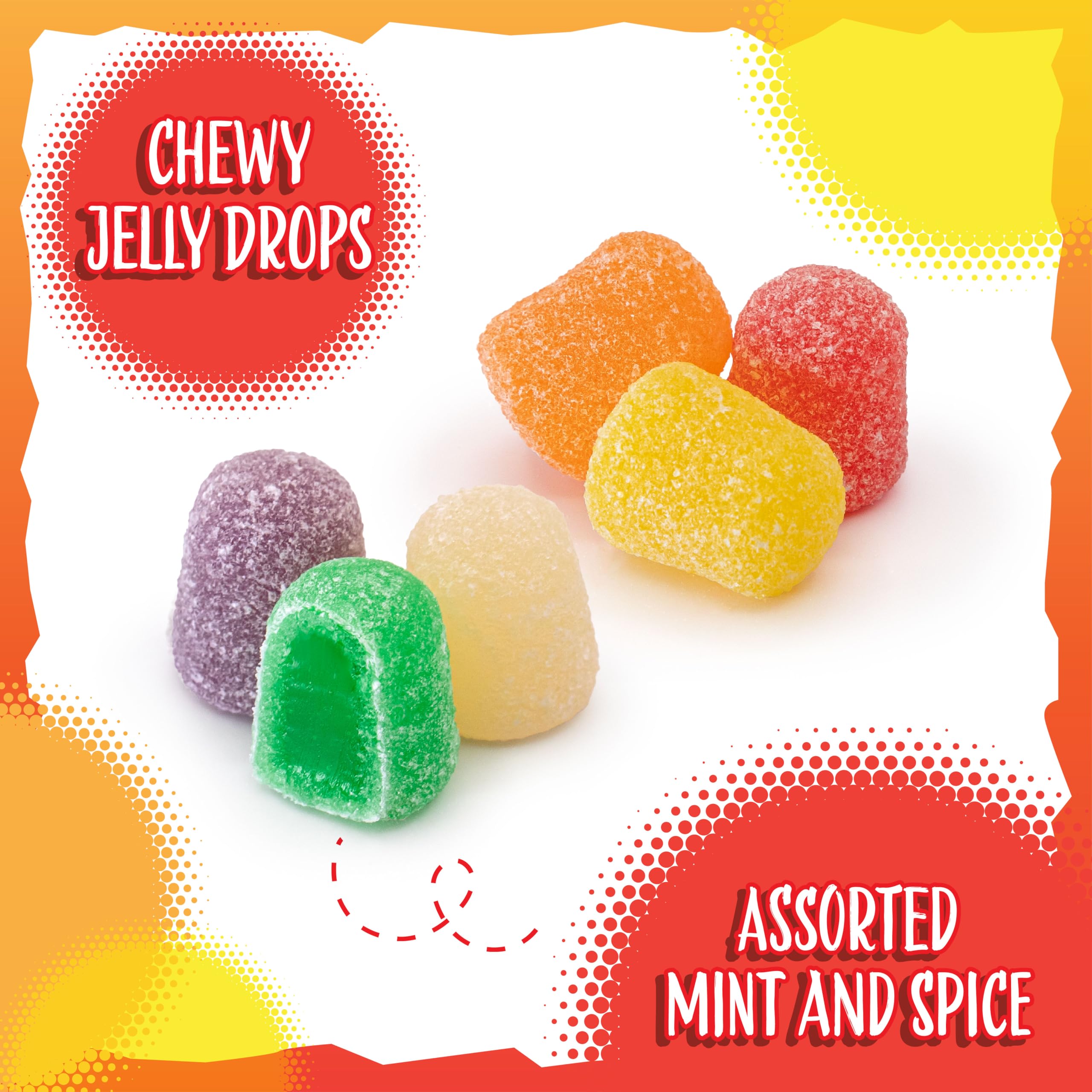 Sunny Island Spice Drops candy buffet topper prompts guests to sample