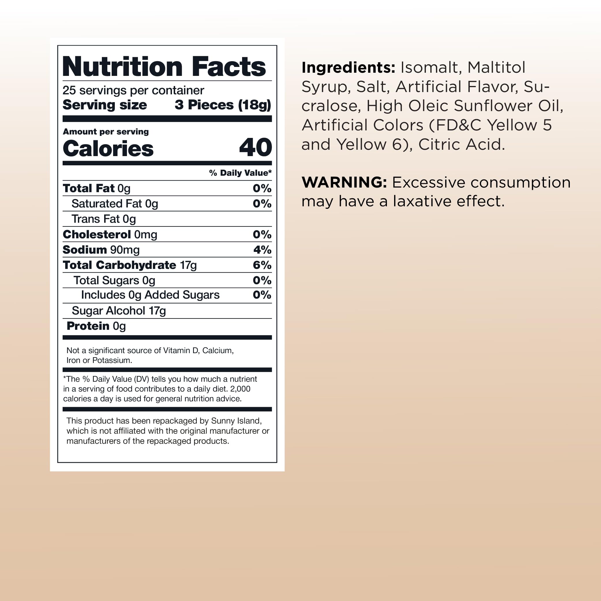 Sunny Island butterscotch candies closeup reveals smooth, creamy texture.