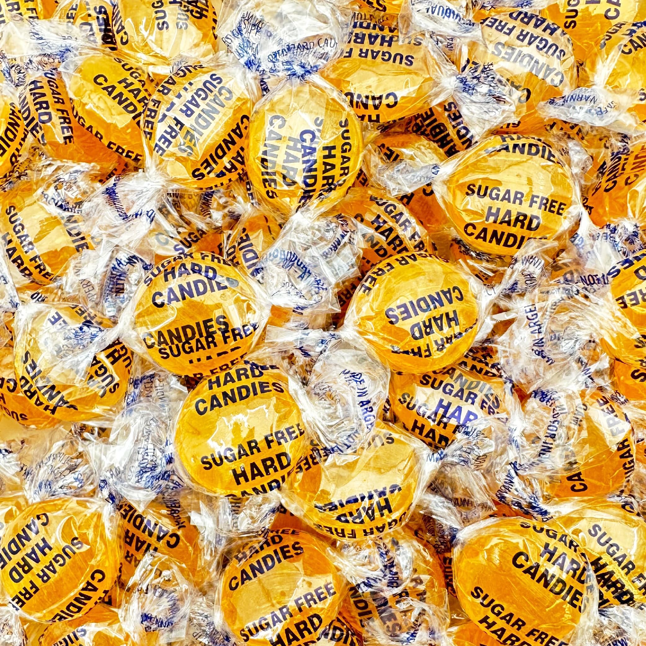 Sunny Island sugar-free butterscotch hard candy bag shows convenient 1 lb packaging.