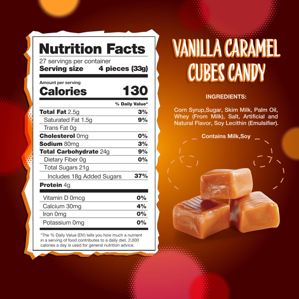 Sunny Island Vanilla Caramel Squares close-up, creamy vanilla notes ideal for desserts