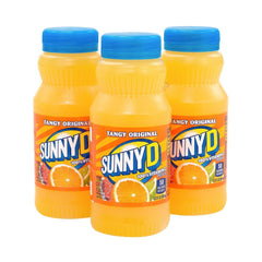 Close-up of SunnyD 6.75 oz bottle with vitamin C label.