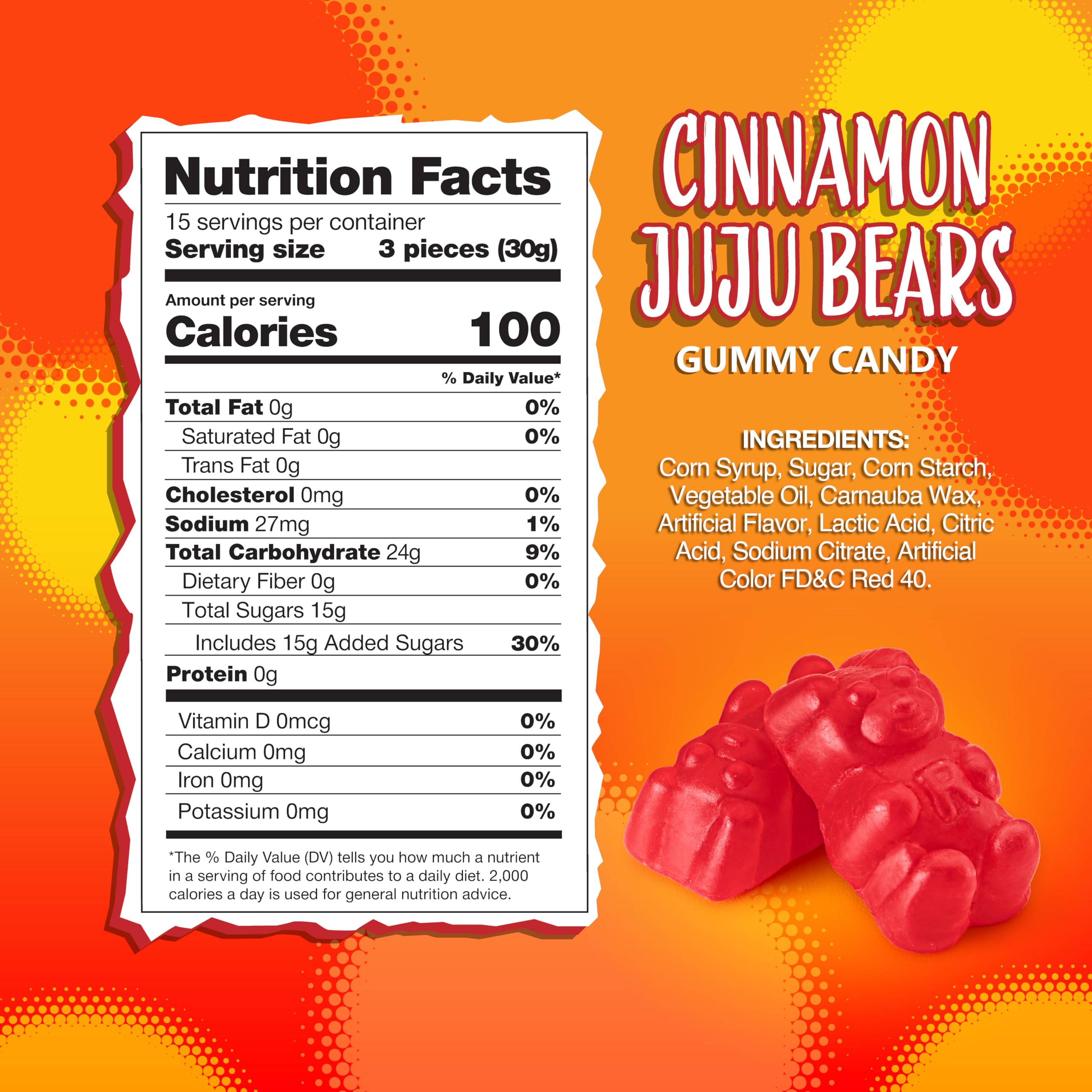 Sunny Island Cinnamon Bears giant 1.3-inch gummies offer a bold bite.