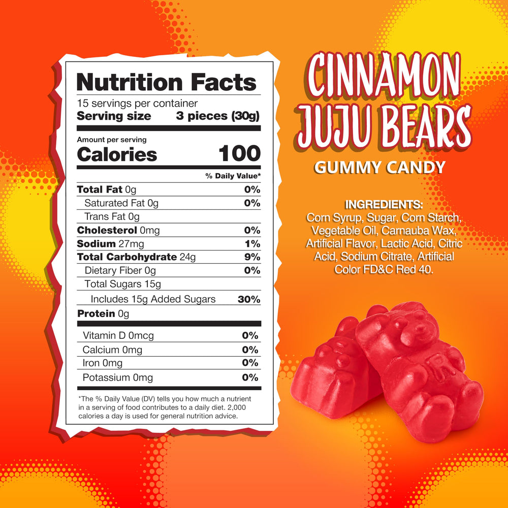Sunny Island Cinnamon Bears giant 1.3-inch gummies offer a bold bite.