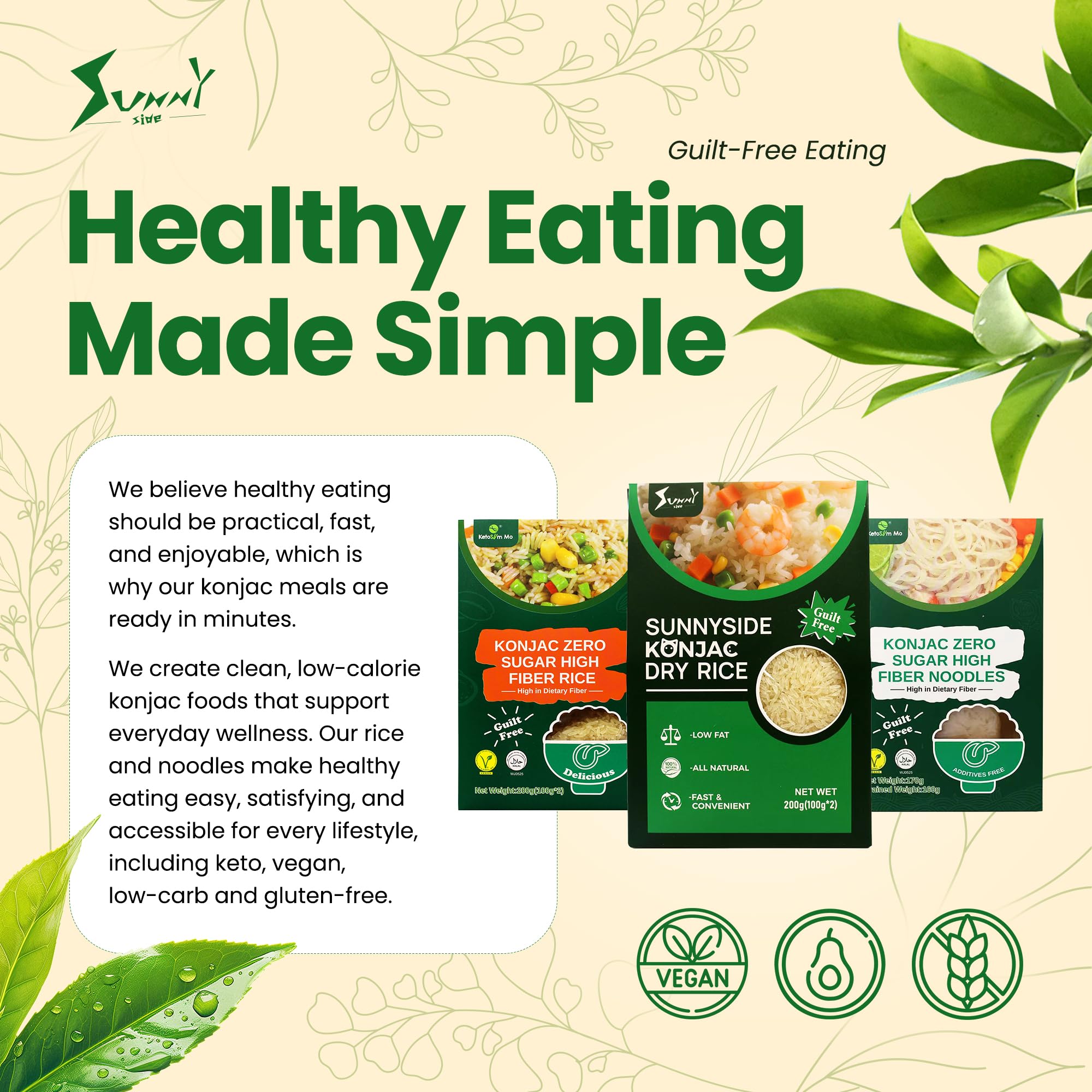 Ready-to-heat image communicates instant meal solution after a brief rinse and boil