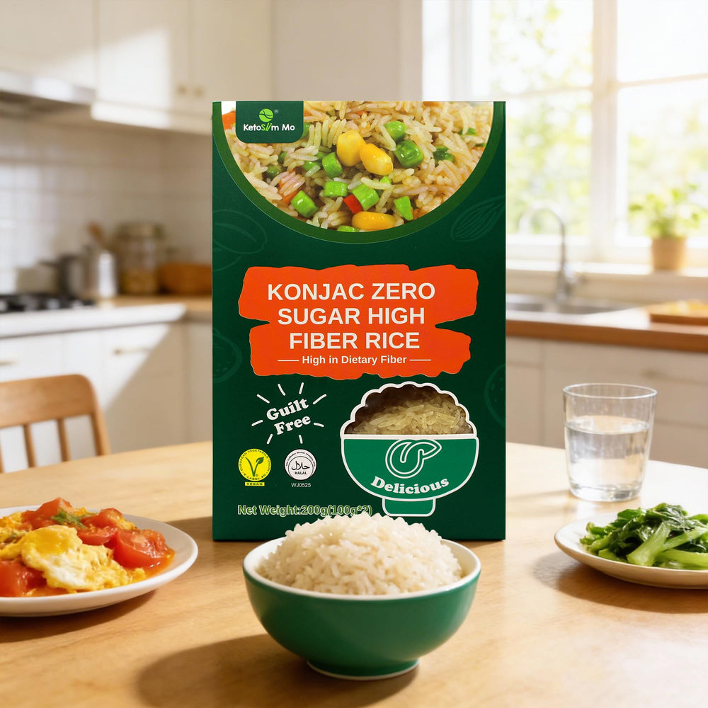 Serving bowl of Sunnyside Konnyaku Rice ready for a quick, balanced meal