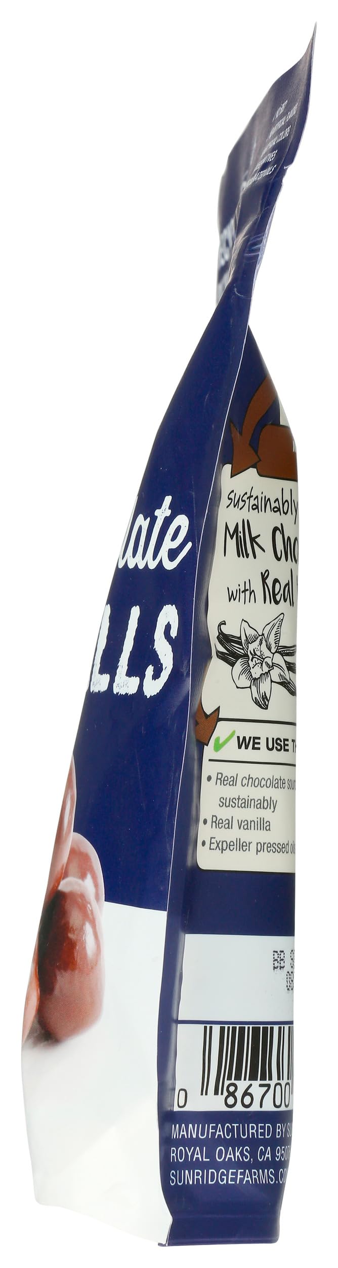 SunRidge Farms Malt Balls packaging display suitable for shelves and gifting.