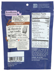 SunRidge Farms Milk Chocolate Malt Balls closeup showing creamy center and malt texture.