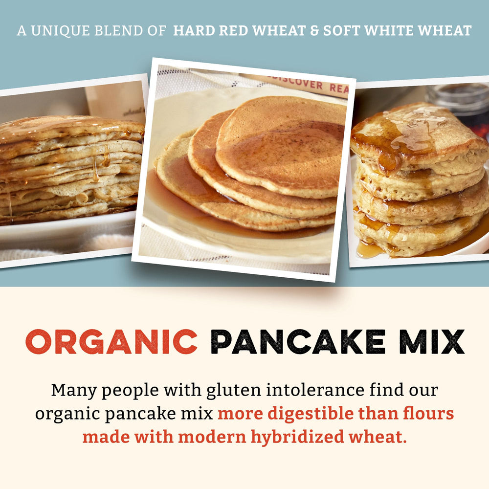 Pouring batter from a cup into a pan using Sunrise Flour Mill mix.