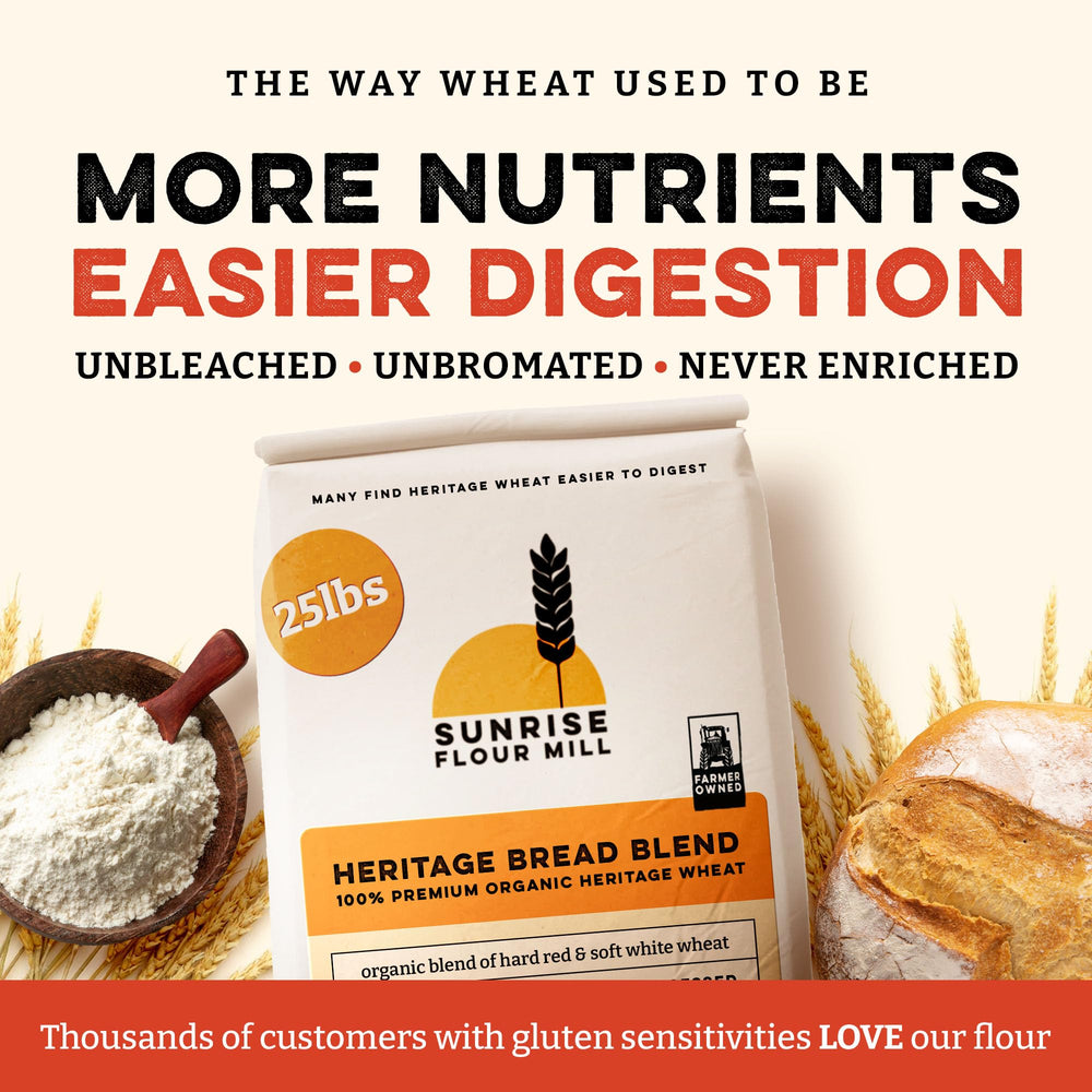 Sunrise Flour Mill unbleached bread flour loaf close-up showing smooth texture