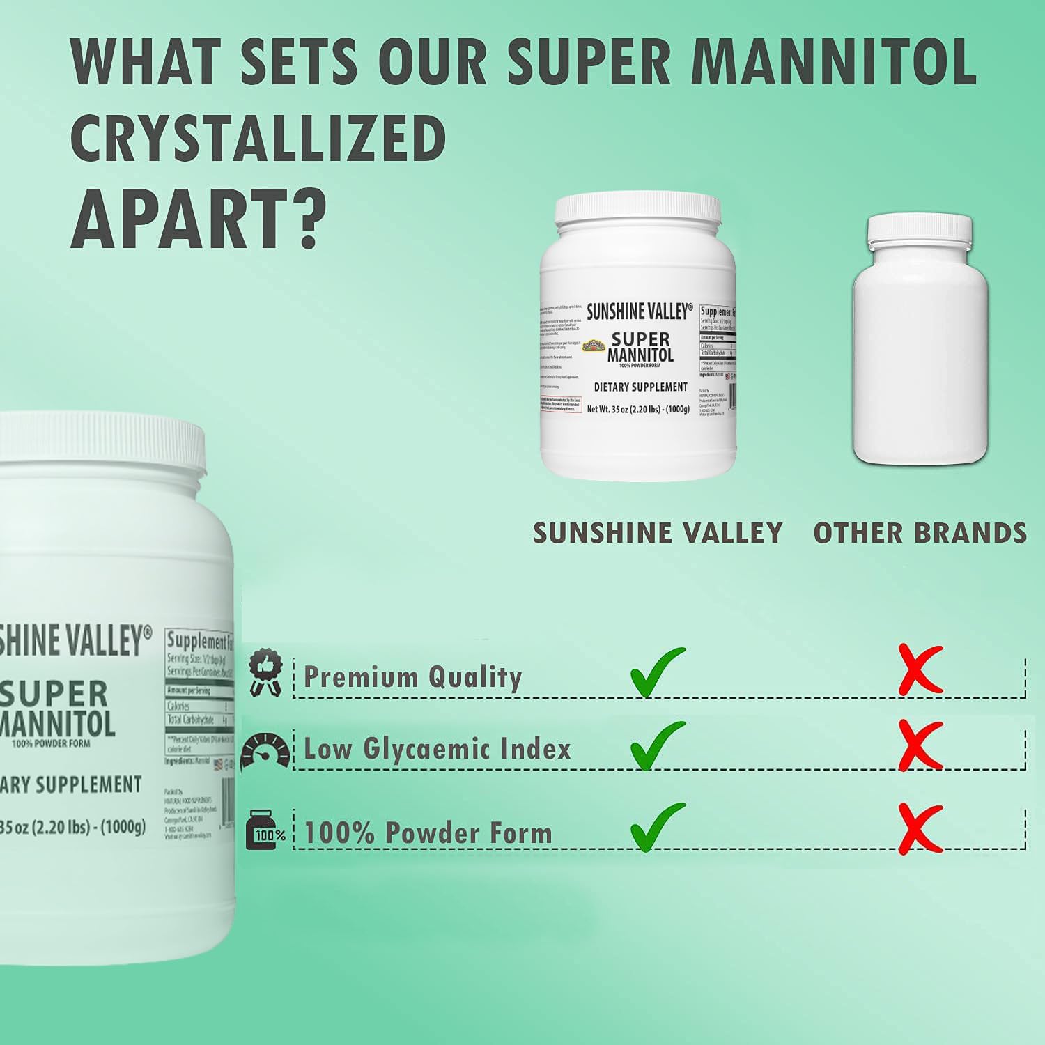 Sunshine Valley Mannitol Powder made in the USA with clean ingredients.