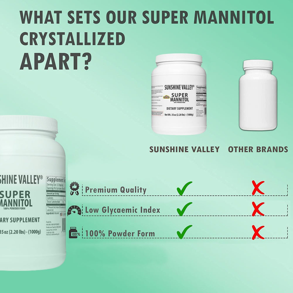 Sunshine Valley Mannitol Powder made in the USA with clean ingredients.