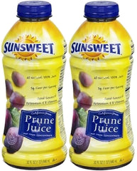 Sunsweet prune juice bottle, 32oz, pack of two, ideal for on-the-go daily hydration