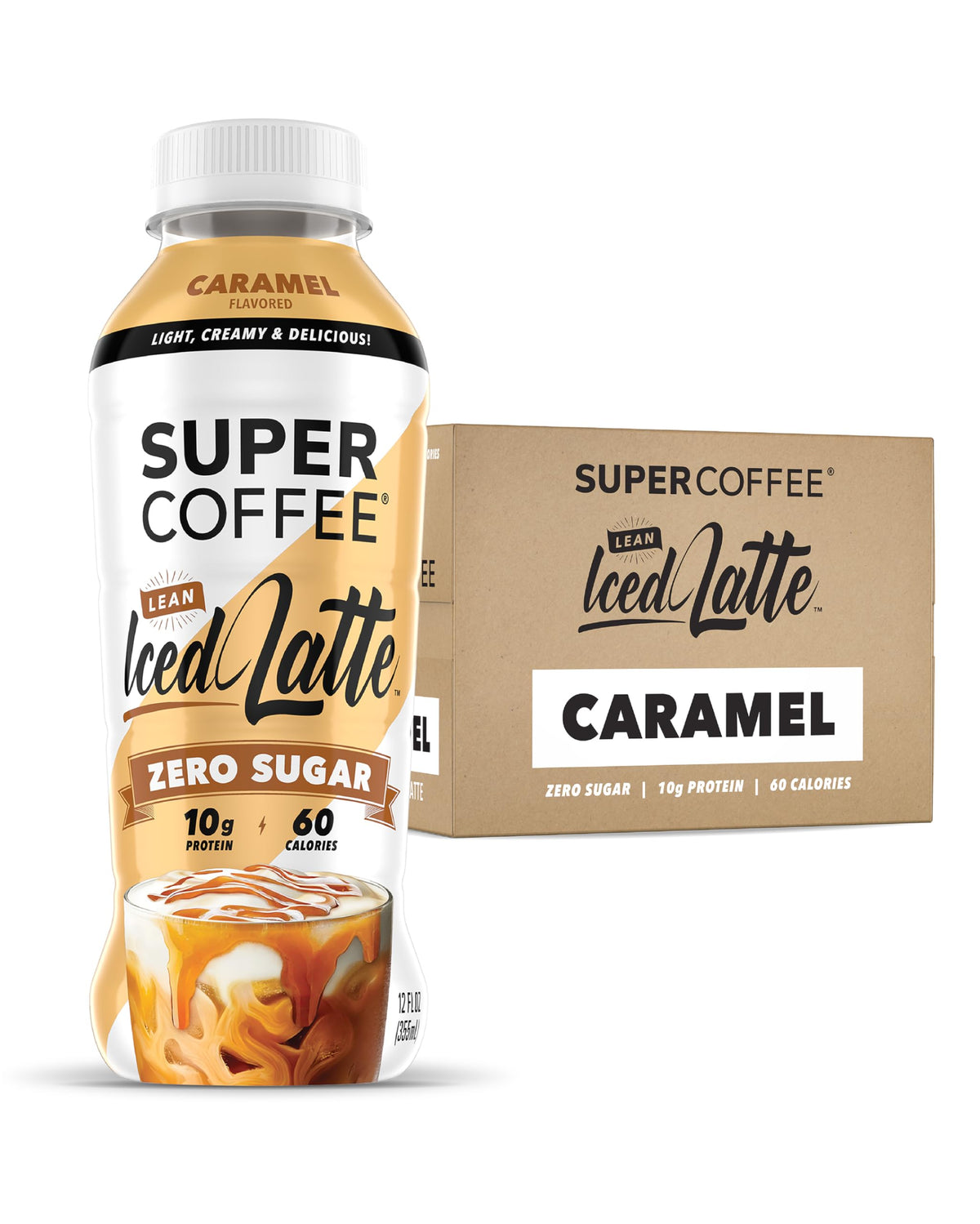SUPER COFFEE caramel latte bottle for on-the-go energy