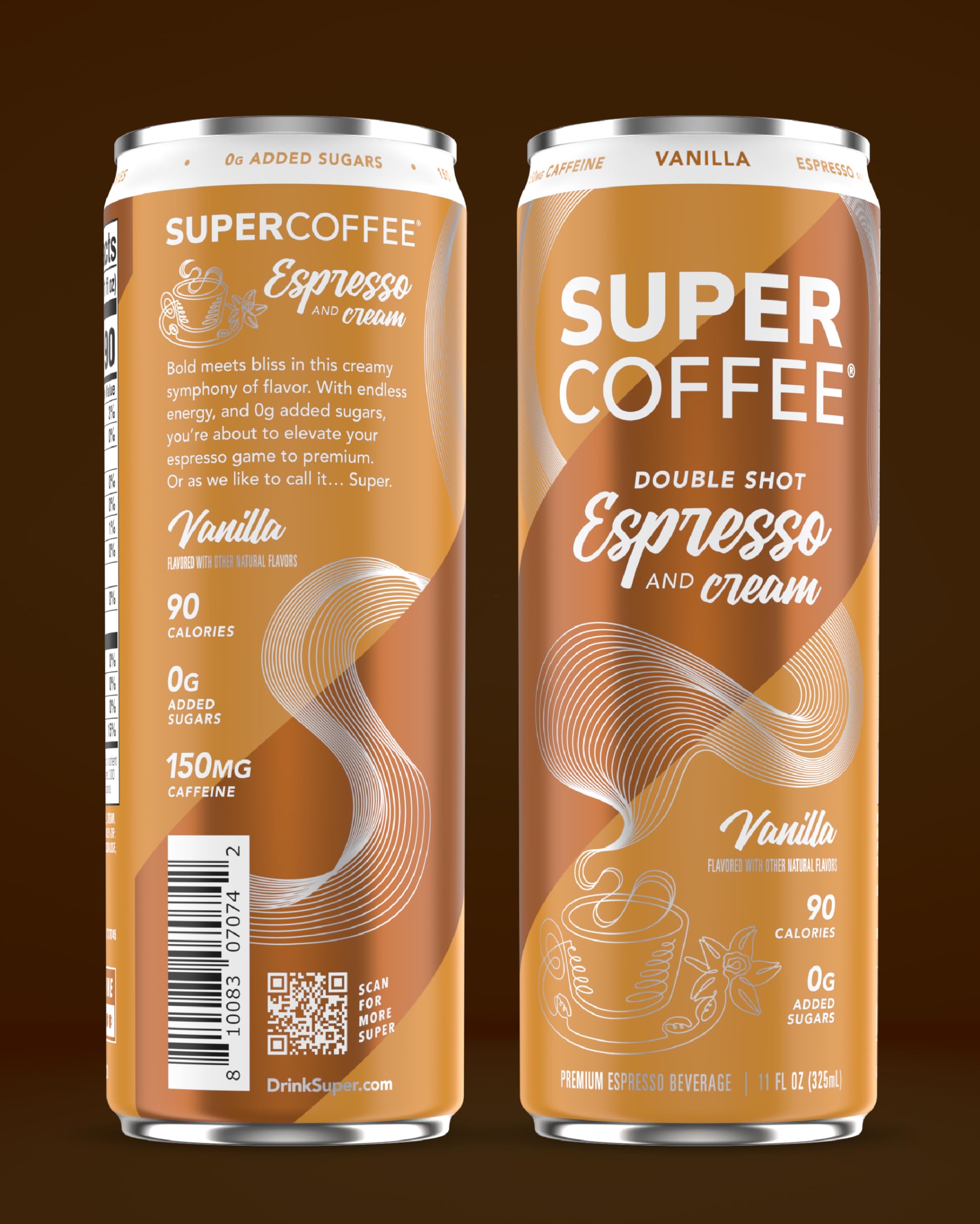 Milk swirl in glass with SUPER COFFEE Espresso Vanilla for creamy texture