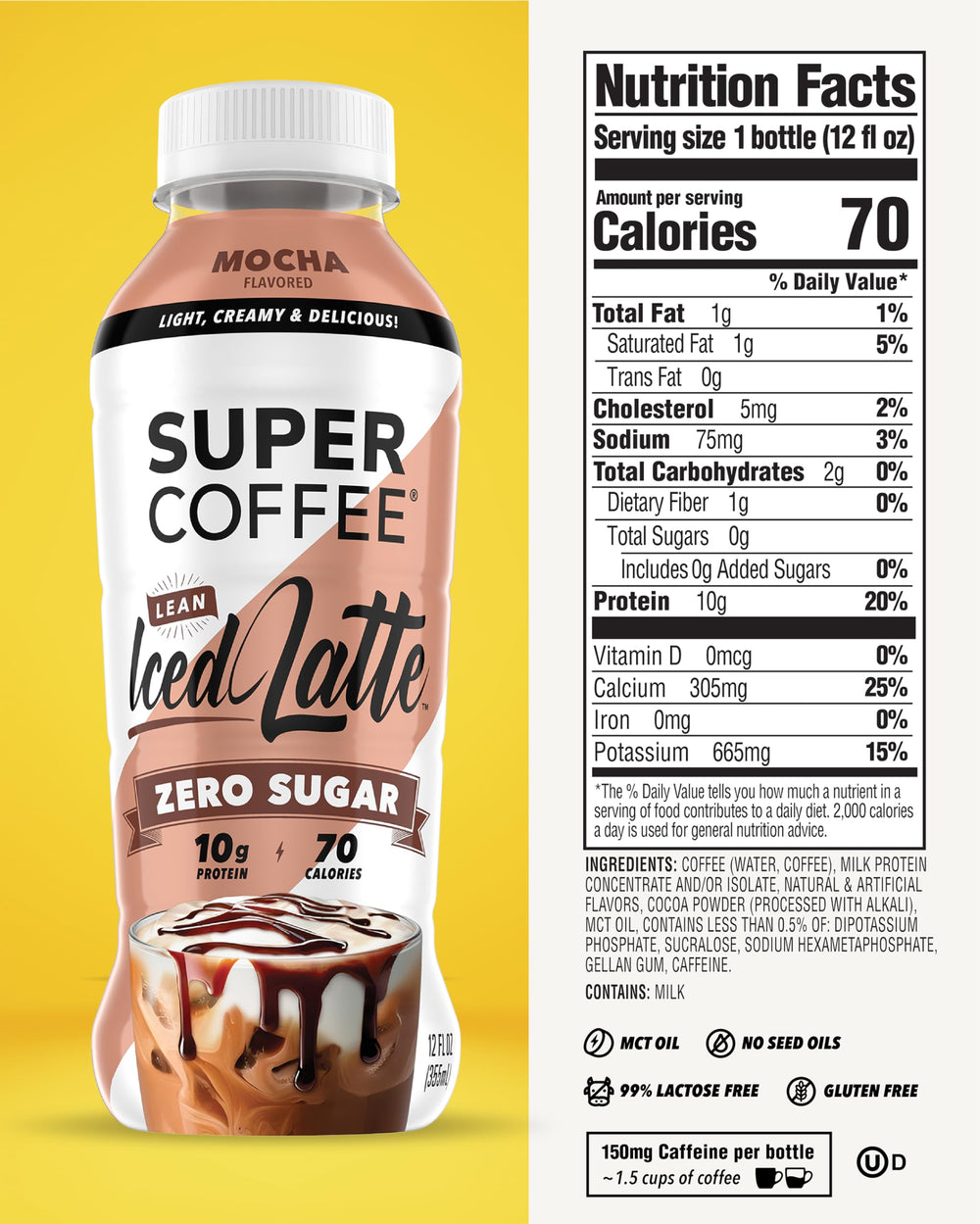 12-pack display of Super Coffee keto protein drinks