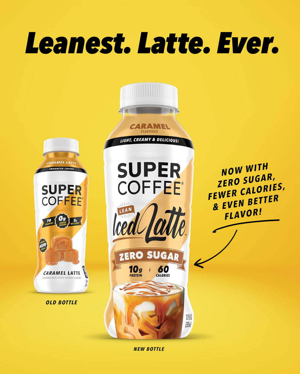 SUPER COFFEE zero-added-sugar bottle supports keto-friendly indulgence