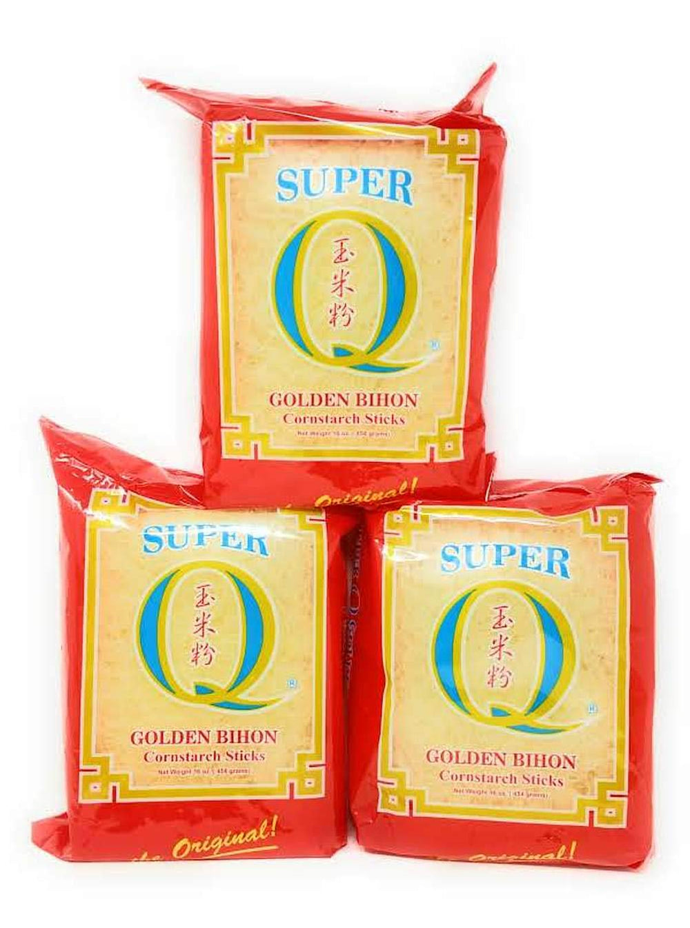 Super Q Golden Bihon 500g 3-pack on kitchen shelf for easy weeknight meals.