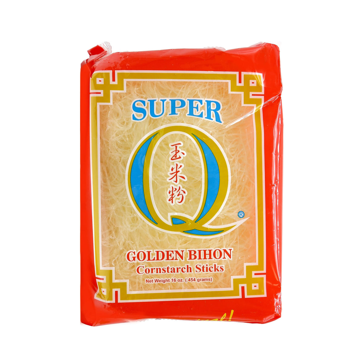 Super Q Golden Bihon noodles front view, ready for quick meals