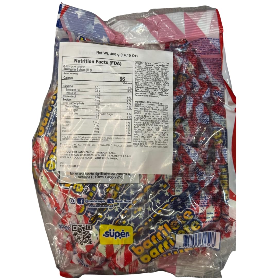 Individually wrapped Barrilete SUPER bars highlight freshness and easy distribution.