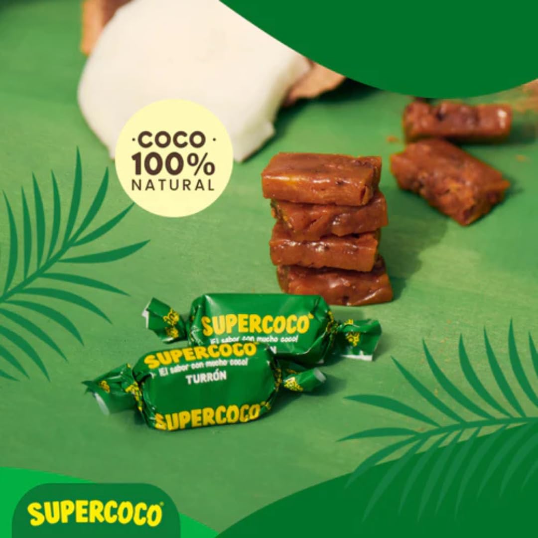 Supercoco Turron coconut flavor close-up with premium ingredients