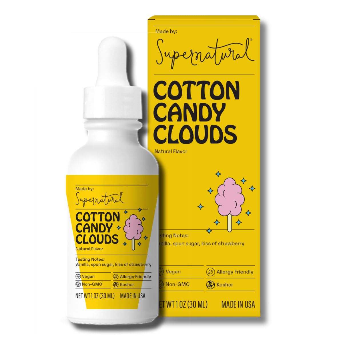 Supernatural Cotton Candy Extract 30ml bottle for easy dessert flavoring.