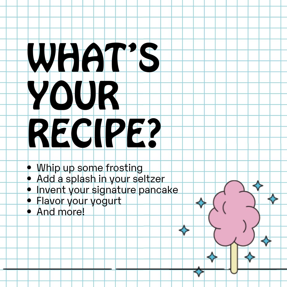 Supernatural Cotton Candy Extract ideal for sparkling water and dessert experiments.