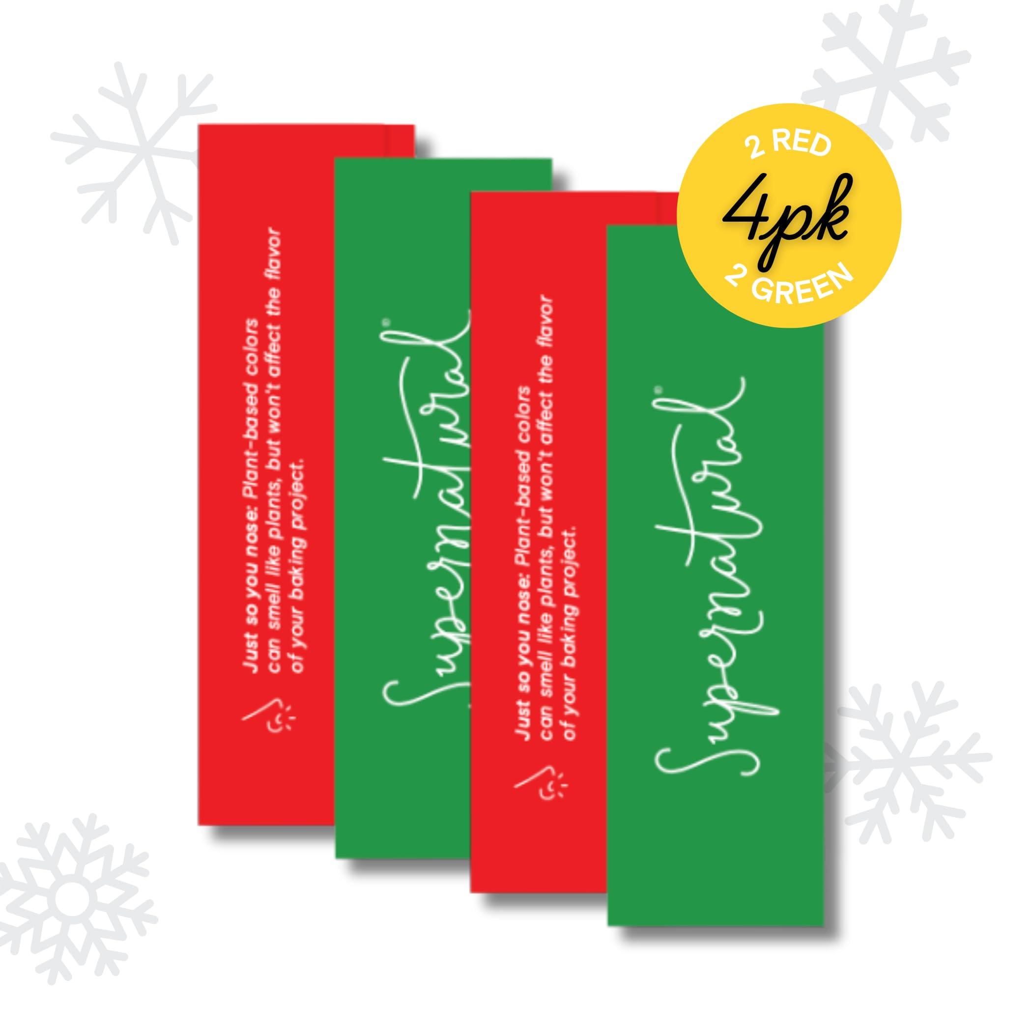 Supernatural green icing-dusting to sharpen festive frosting details.