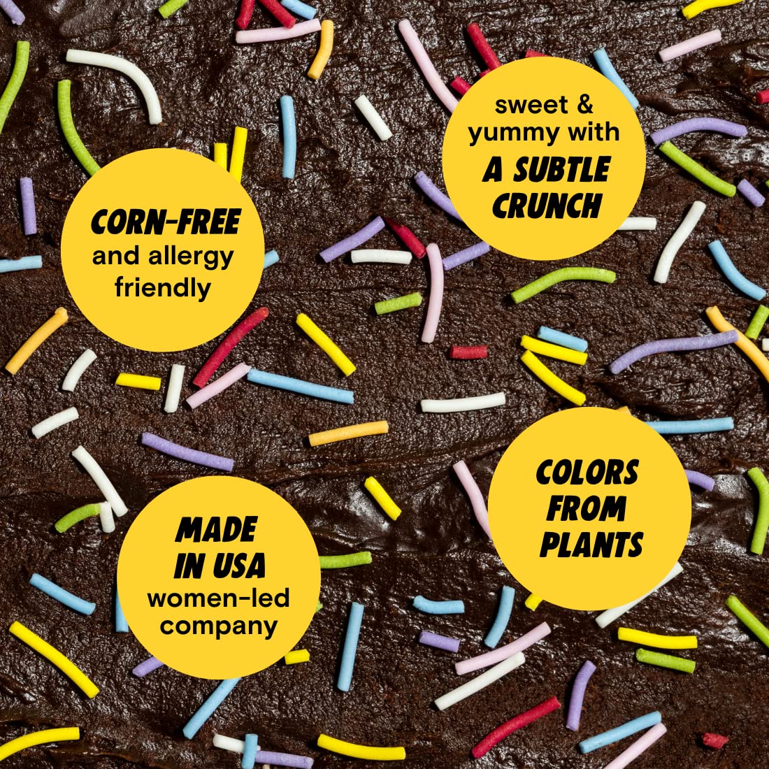 American-made Rainbow Crunchies packaging by women founders